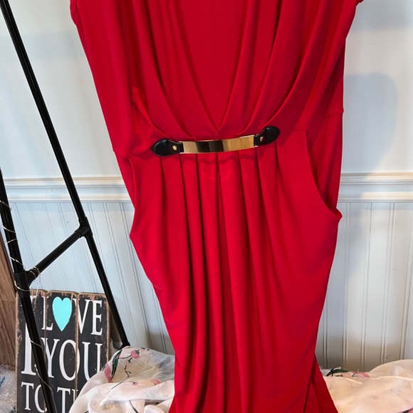 Joseph Ribkoff Red Formal Capped Sleeve Dress Size 10 C007 - Picture 3 of 16
